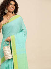 Sea Green Cotton Saree
