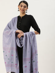 Handcrafted Jamdani Cotton Dupatta with tassels- NEW!