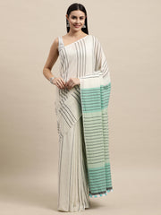 Handwoven Cotton Saree with pompoms