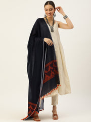 Handloom Jaquard Mul Cotton Dupatta