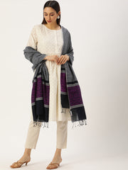 Grey Pink Toned Assamese Cotton Dupatta