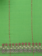 Parrot Green Khesh Kantha Cotton Saree