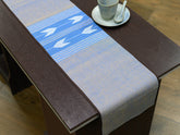 Blue Brown Jamdani Cotton Table Runner