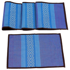 Purple White Cotton Table Mats- 4Pack