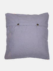 Cream Grey Kantha Silk Reversible Cushion Cover - Pack of 1