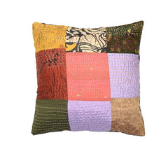Black Back Silk Patchwork Kantha Cushion cover Cushions Arteastri