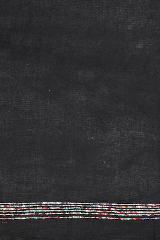 Black Handloom Khesh Kantha Stitch Cotton Saree saree Arteastri