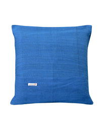 Blue White Cotton Cushion Cover- 16x16 - Pack of 1
