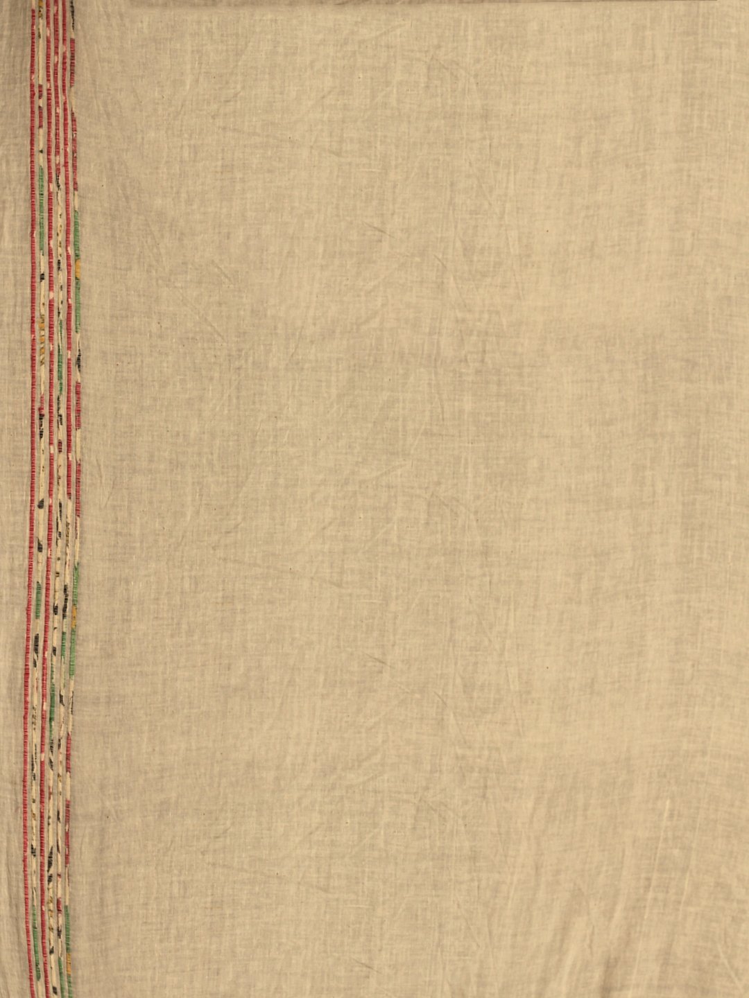 Elegant White Handloom Khesh Kantha Stitch Cotton Saree - Arteastri