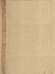 Elegant White Handloom Khesh Kantha Stitch Cotton Saree - Arteastri