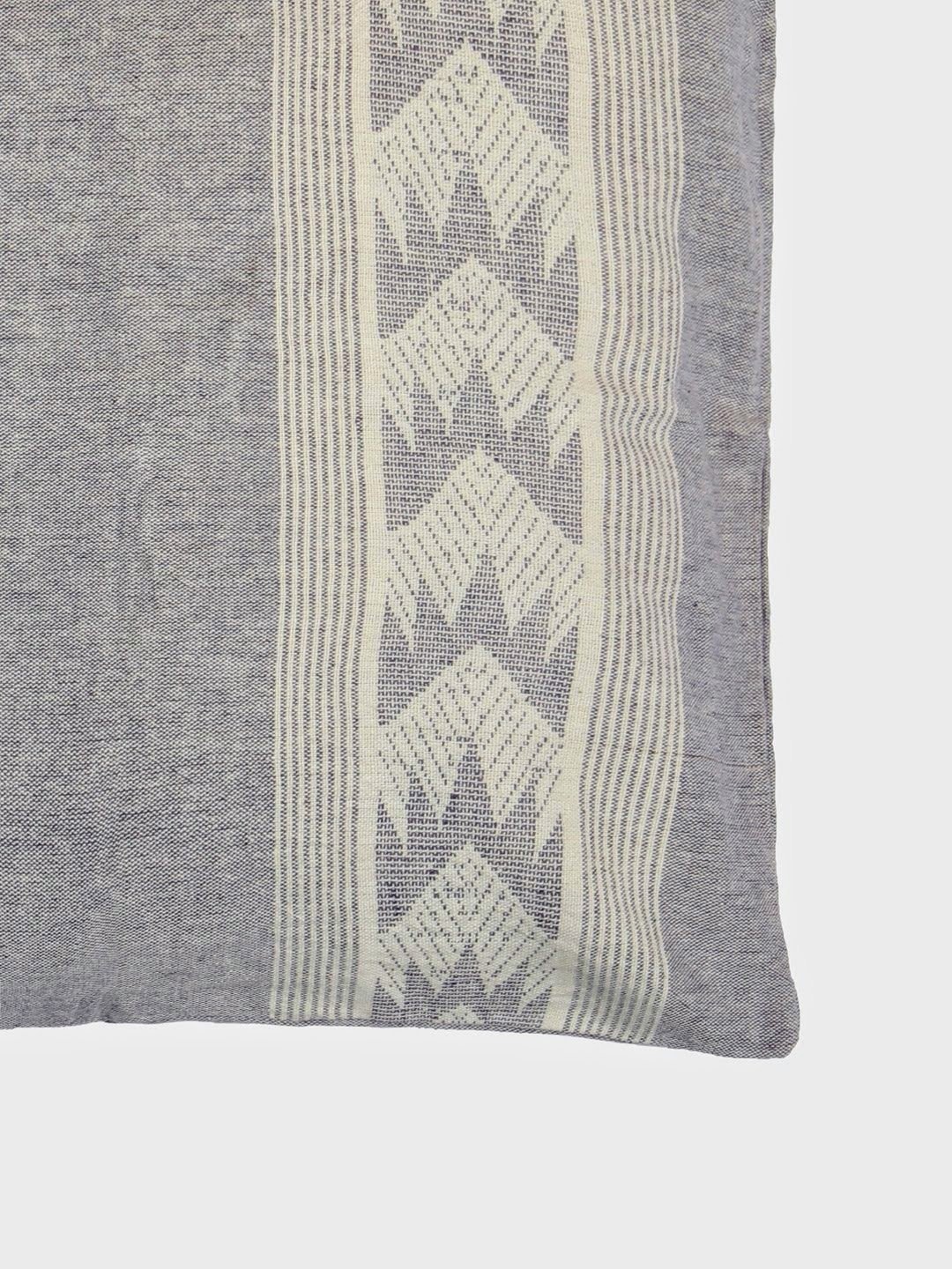 Handcrafted Ivory Grey Cotton Cushion Cover - Arteastri