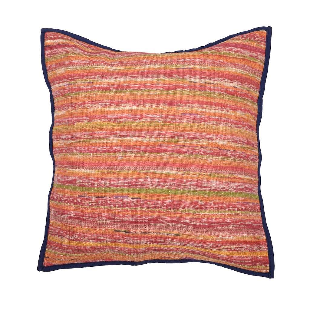 Handloom Khesh Cotton Cushion Covers- Reddish Navy Cushions Arteastri