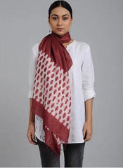 Jester Red Shibori Handcrafted Silk Stole - Arteastri