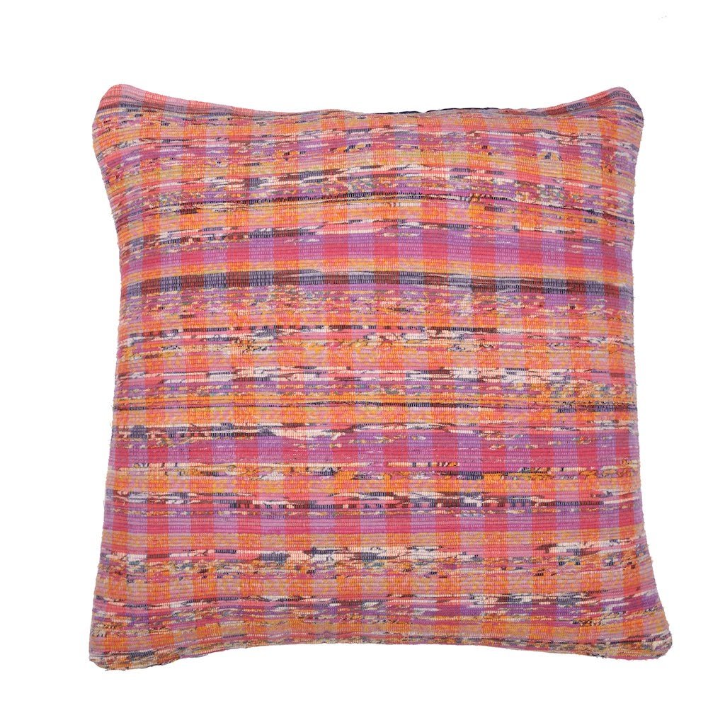 Mauve Red Checked Handloom Khesh Cotton Cushion Cover Cushions Arteastri