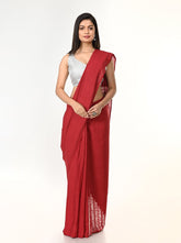 Maroon Woven Shibori Cotton Saree