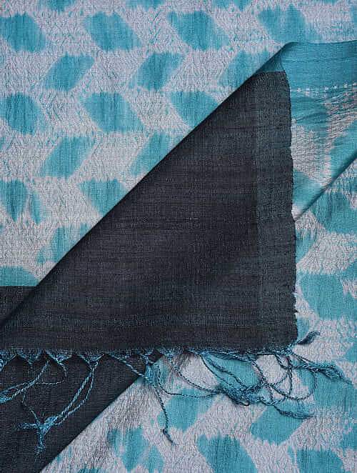 Stylish Teal Blue Shibori Silk Dupatta Dupatta Arteastri