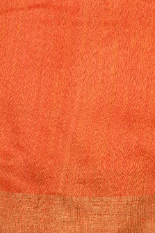 Stylish Yellow Orange Handloom Matka Silk Jamdani Saree - Arteastri