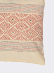 Beige Red  Assamese Cotton Cushion Cover- Pack of 1