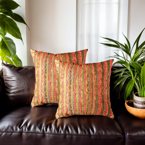 Multicolor Khesh Cotton Cushion Covers- Peach Navy - Pack of 1