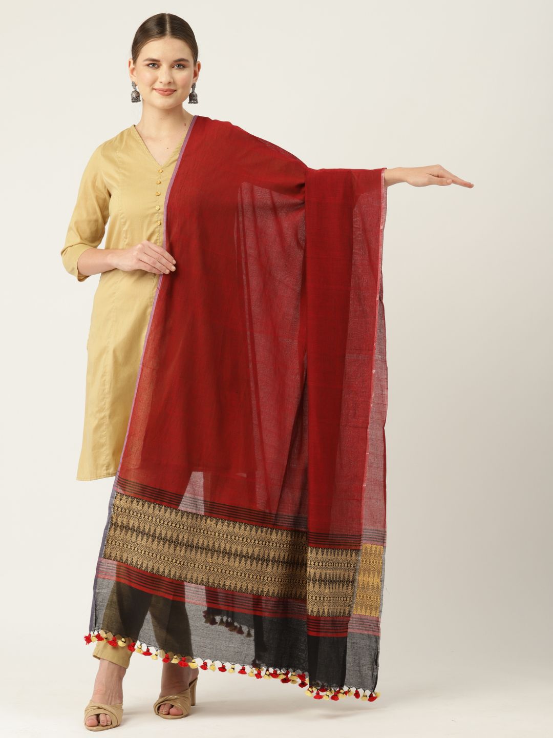 Handloom Cotton Assamese Dupatta