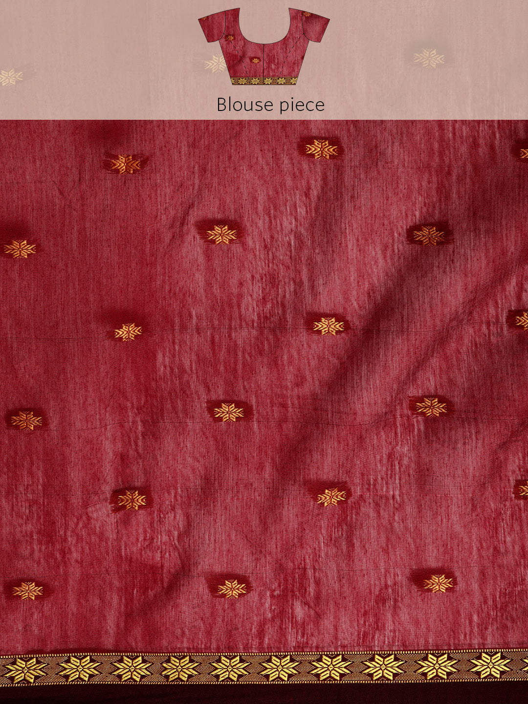 Magenta Maroon Woven Silk Cotton Saree