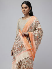 Pure Cotton Madhubani Print Dupatta- Krishna Palki