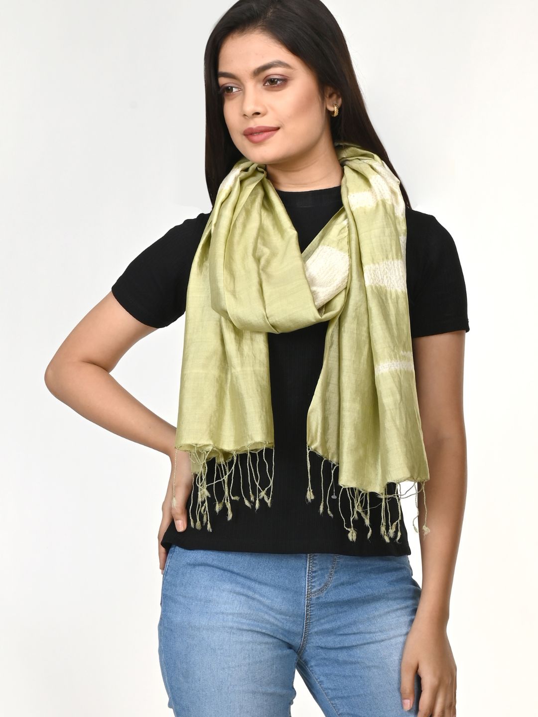 Hand Woven Shibori Pure Silk Stole