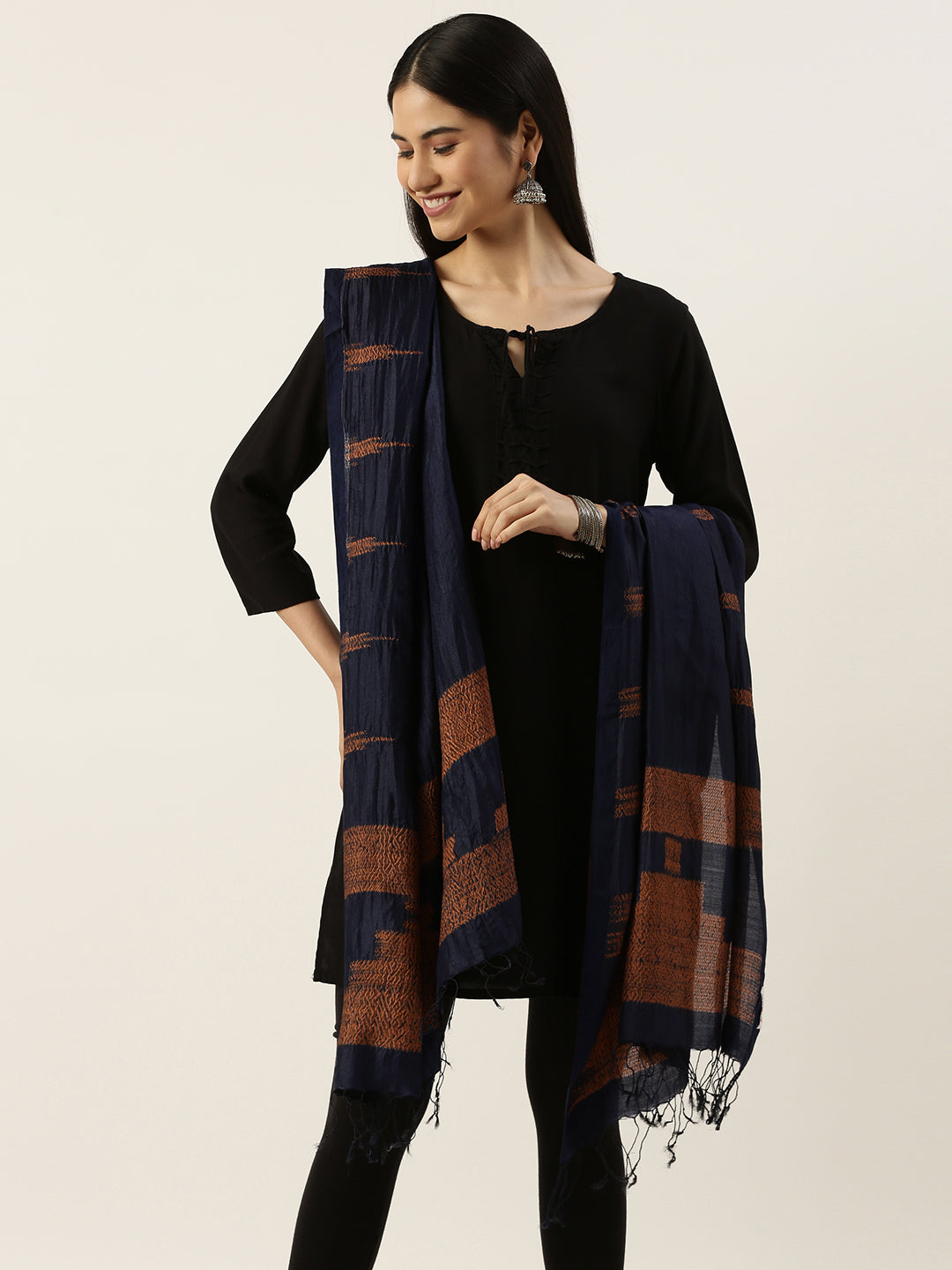 Hand Woven Shibori Silk Dupatta