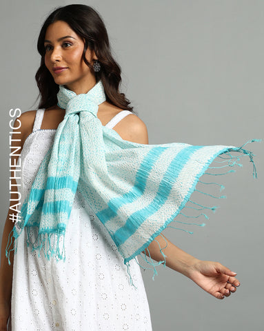 Handloom Loom Shibori  Silk Cotton Stole