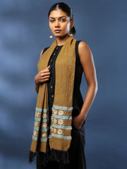 ArtEastri Brown Hand woven Khesh Kantha Cotton Stole