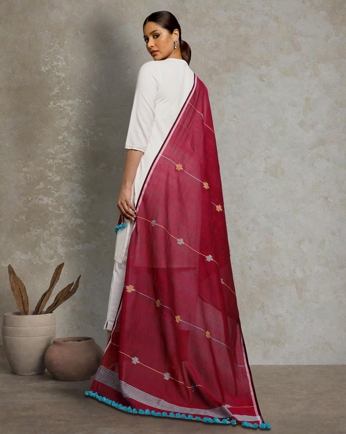 Handloom Jamdani Cotton Dupatta