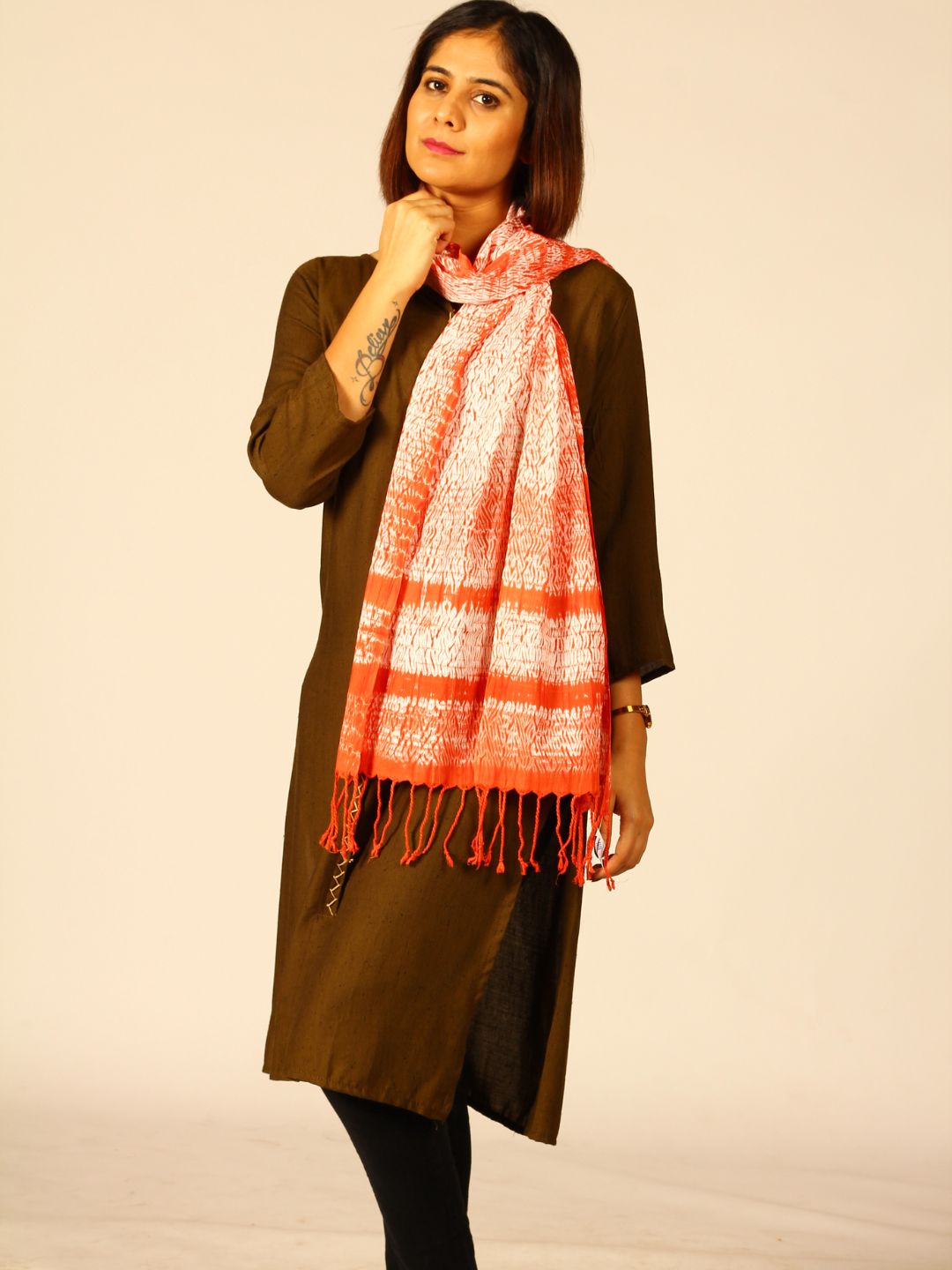 Hand Woven Shibori Cotton Stole