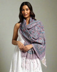 Lavender Khesh Kantha Cotton Stole