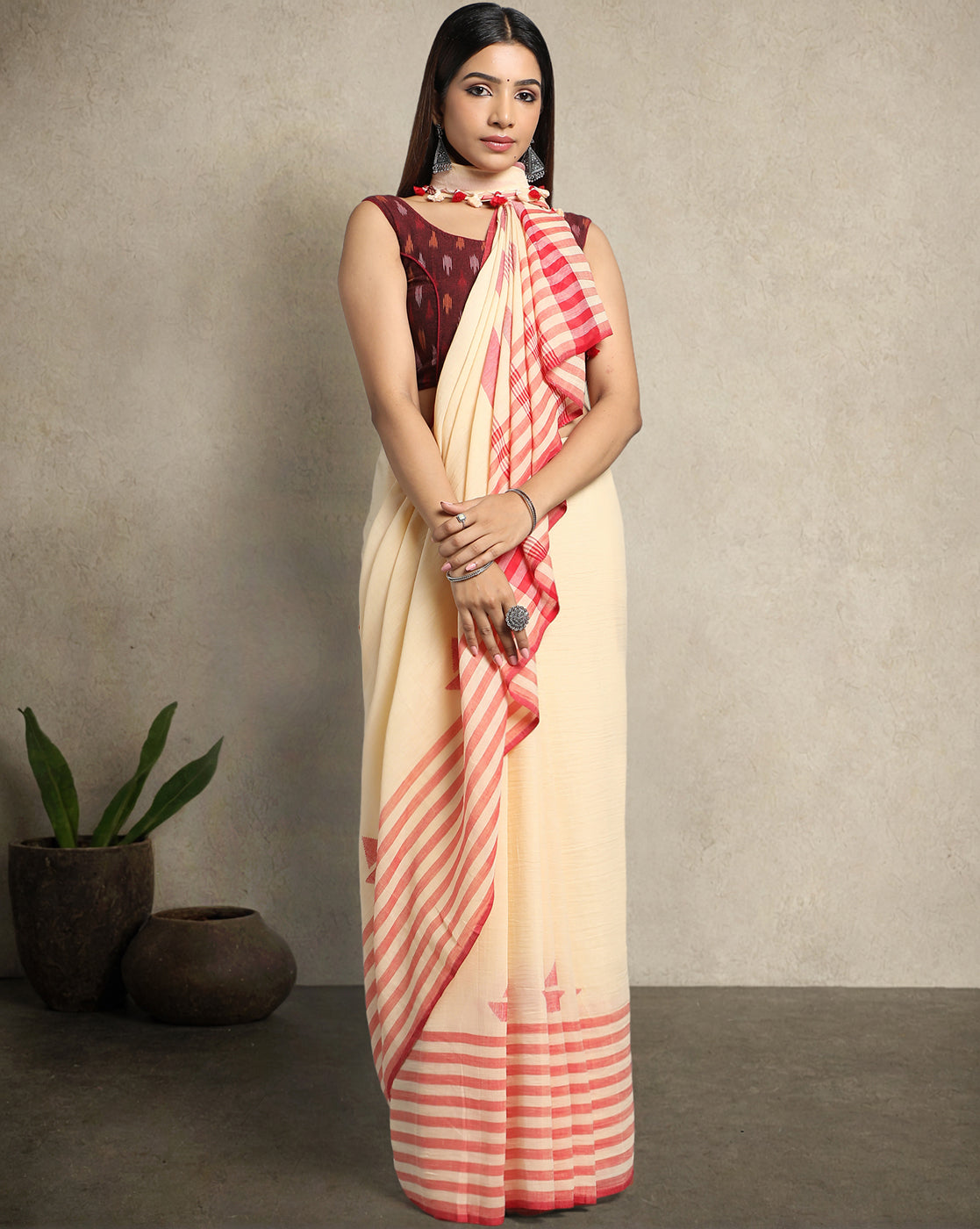 Handloom Jamdani Cotton Saree