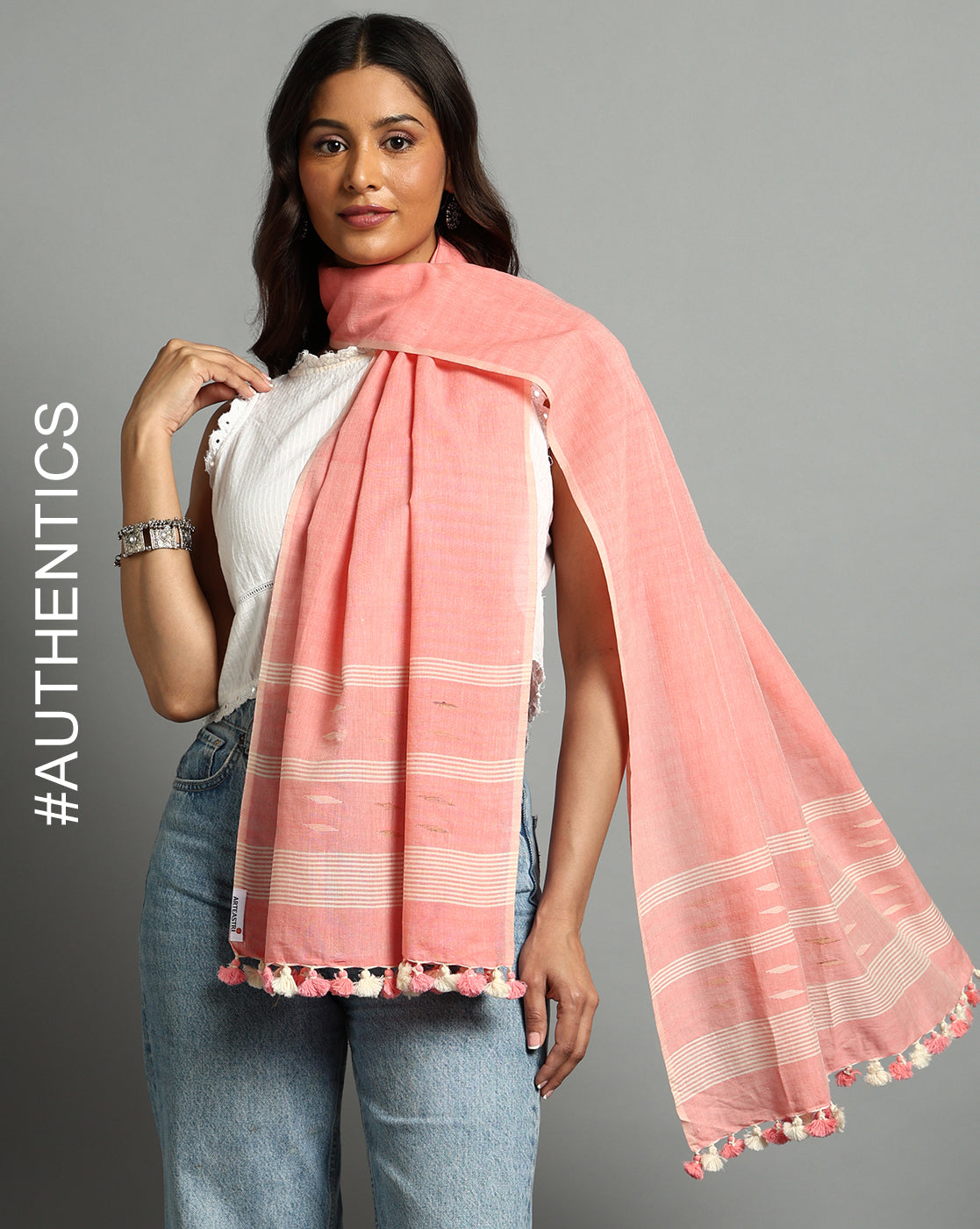 Handloom Jamdani Cotton Stole