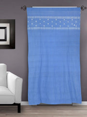 Indigo Blue Jamdani Cotton Curtain