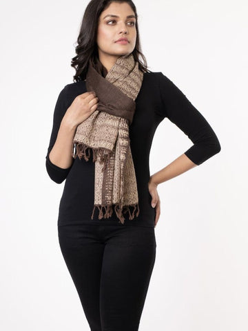 Hand woven Shibori Wool Stole