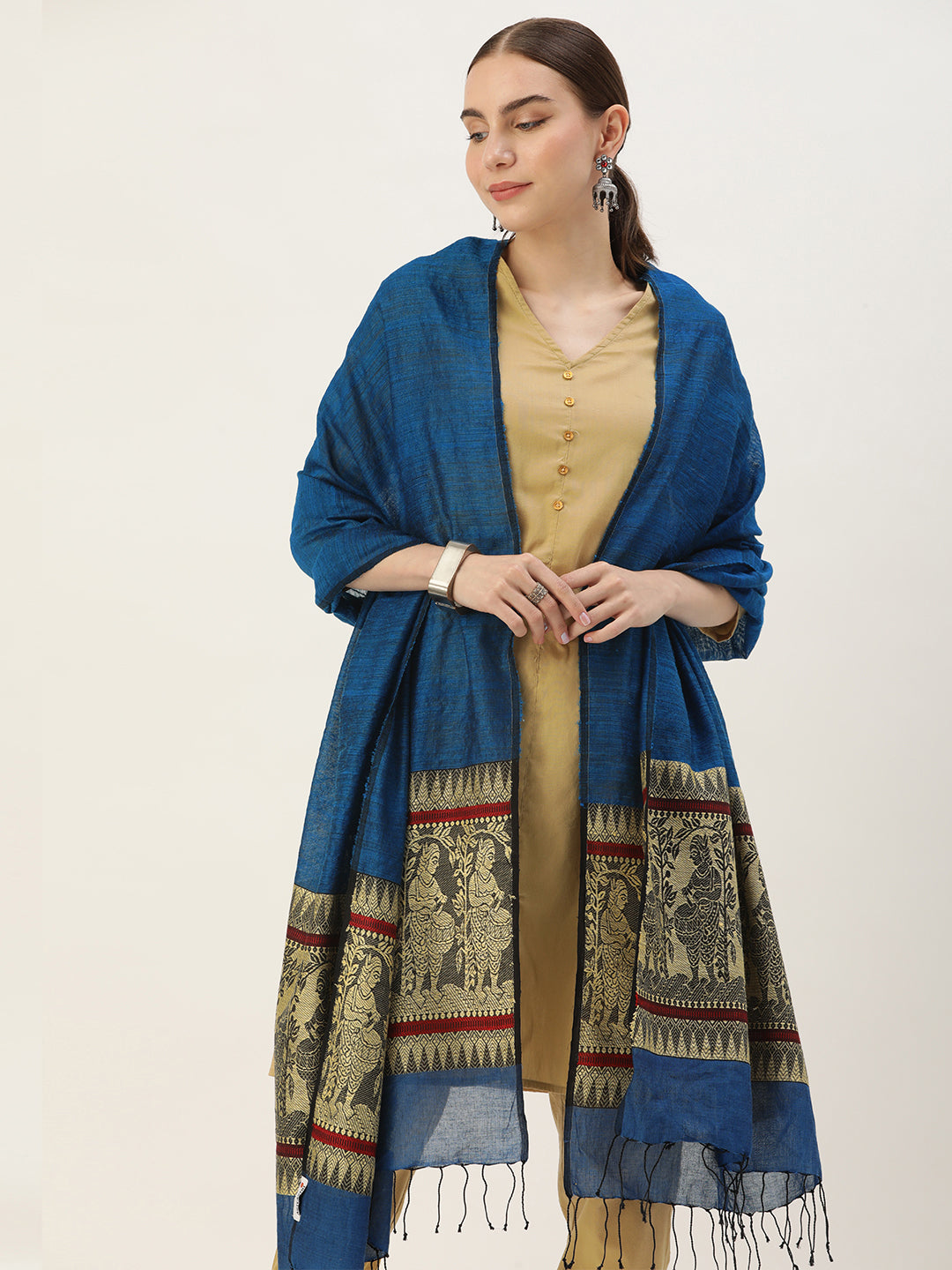 Handloom  Baluchari  Silk cotton Dupatta