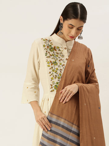 Handwoven Chevron Eri Silk Stole