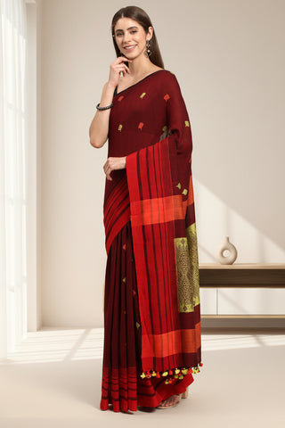 Hand woven Assamese Cotton Saree