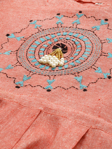Pink Cotton Handloom Dress