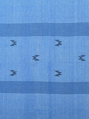 Blue Black Jamdani Cotton Curtain for home- Single Panel