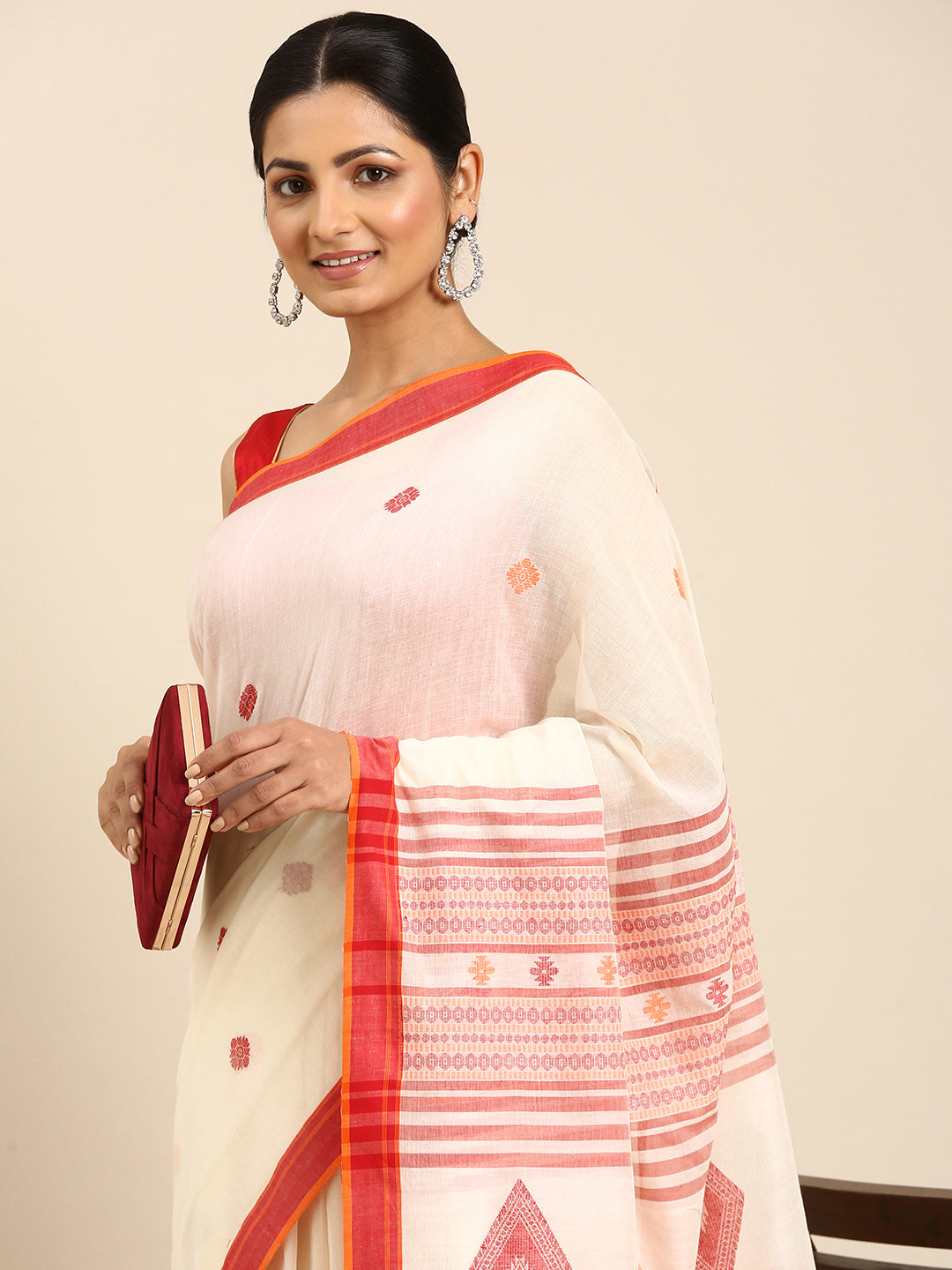 Handwoven Jacquard Weave Pure Cotton  saree