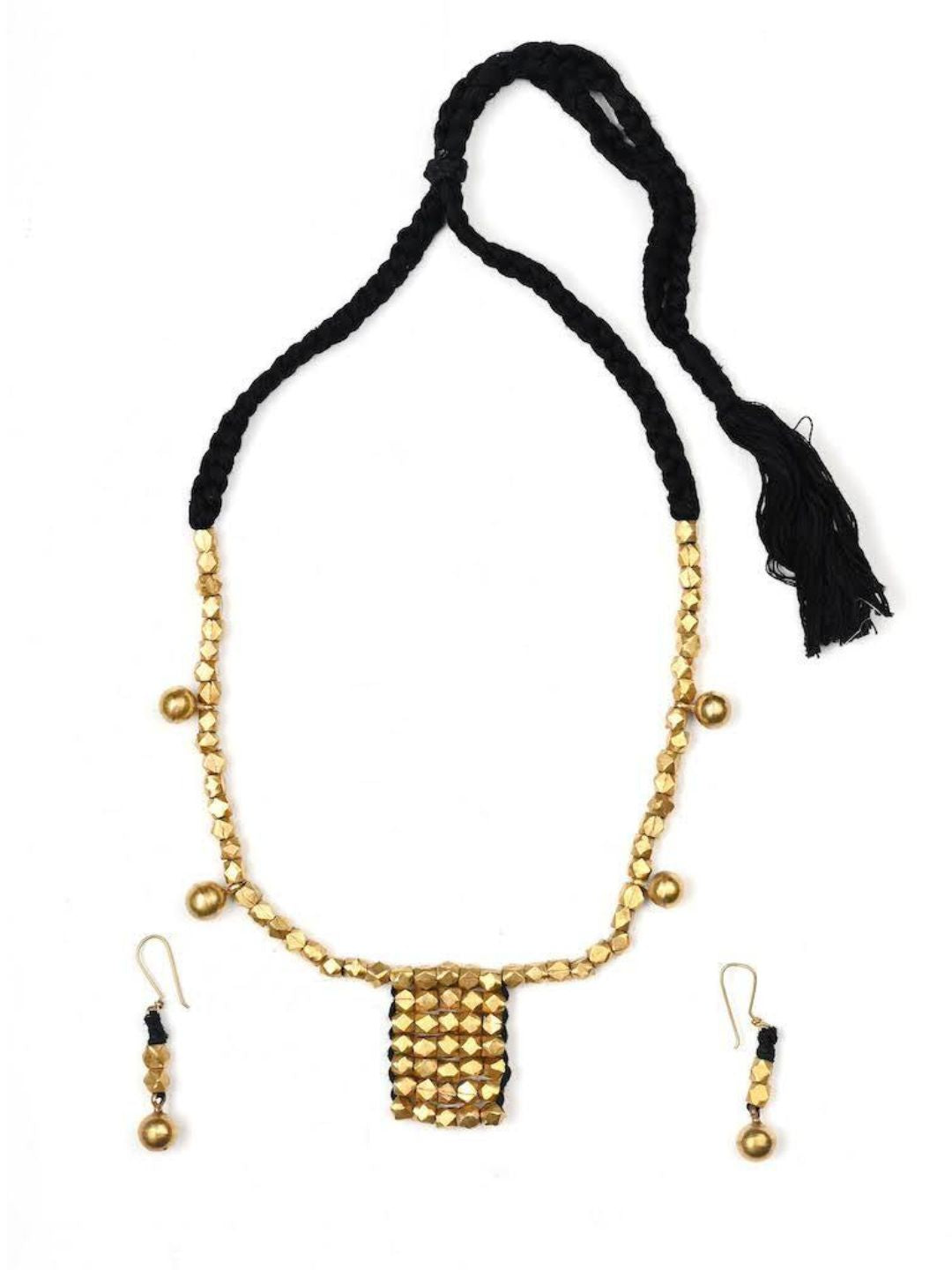 Brass Beaded Orissa Tribal Pendant Set Jewellery
