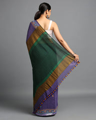 ArtEastri Handloom Violet Kantha Cotton Saree