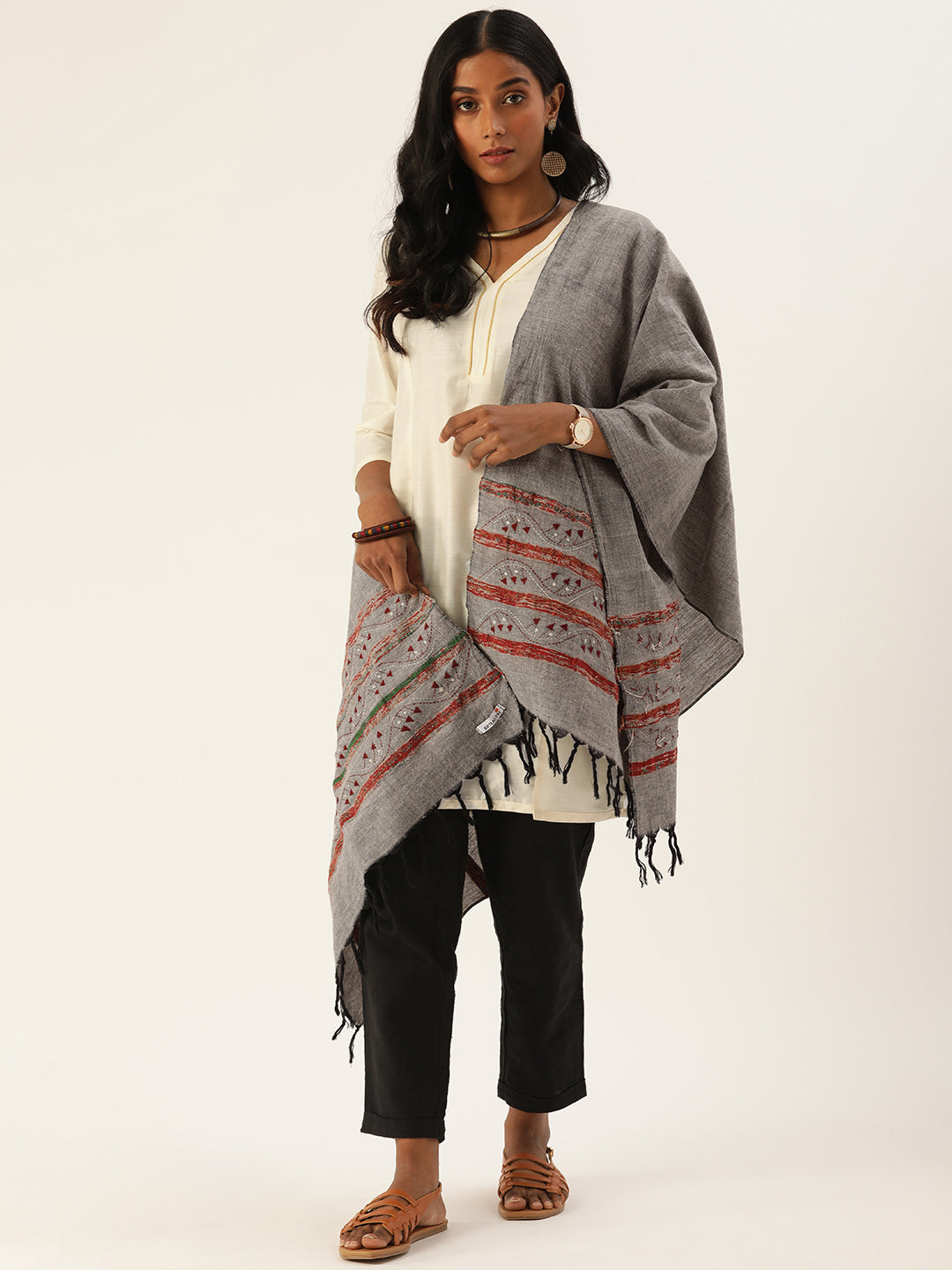 Khesh Kantha Cotton Stole