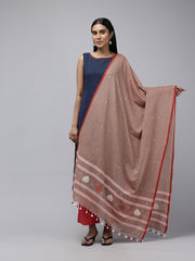 Coffee Red Cotton Jamdani Dupatta