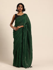 ArtEastri Green Pure Cotton Saree With Blouse Piece