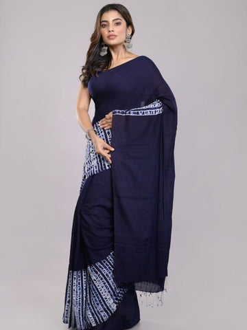 Hand Woven Shibori Cotton Saree