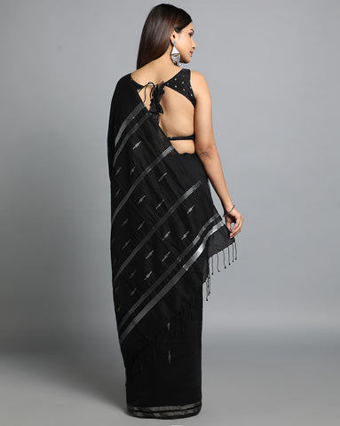 Handloom Jamdani Cotton Saree Without Blouse Piece